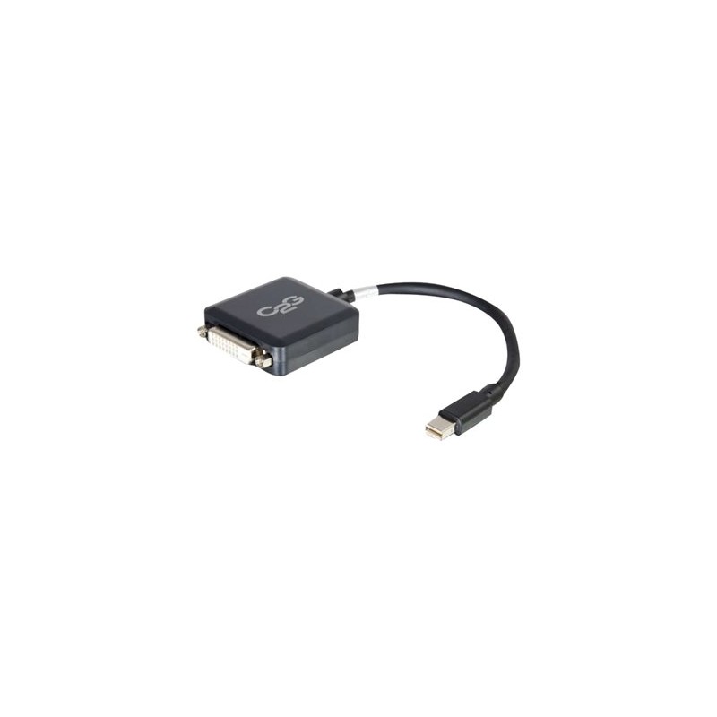 C2G 20cm Mini DisplayPort to DVI Adapter - Thunderbolt to Single Link DVI-D Converter M/F - Black - Kabel DisplayPort - Mini