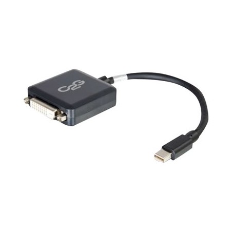 C2G 20cm Mini DisplayPort to DVI Adapter - Thunderbolt to Single Link DVI-D Converter M/F - Black - Kabel DisplayPort - Mini