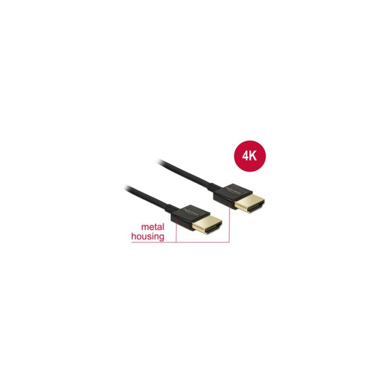 Delock Premium - Kabel HDMI s ethernetem - HDMI s piny (male) do HDMI s piny (male) - 0.5 m - podporuje 4K