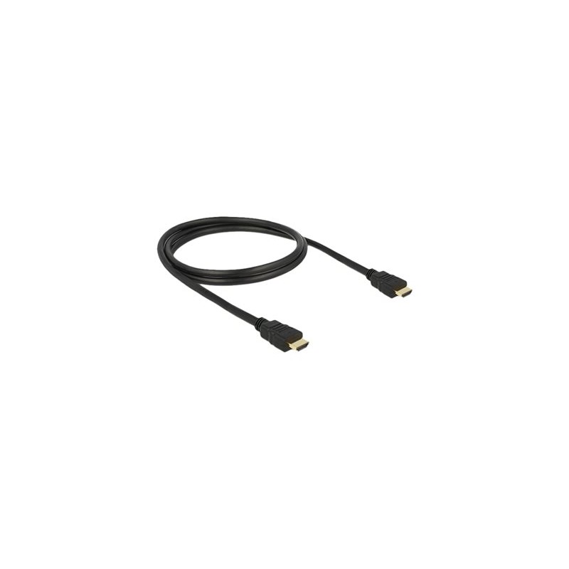 Delock - Kabel HDMI s ethernetem - HDMI s piny (male) do HDMI s piny (male) - 1 m - černá - podporuje 4K