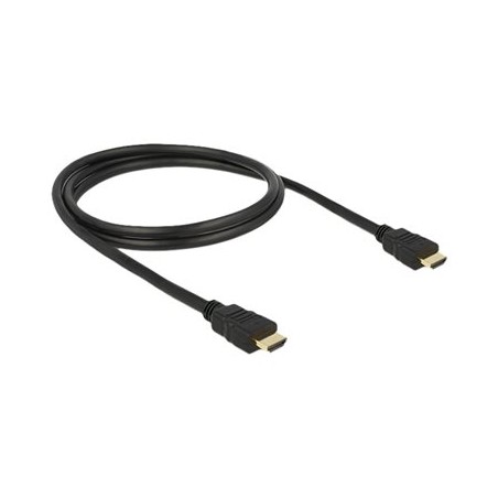 Delock - Kabel HDMI s ethernetem - HDMI s piny (male) do HDMI s piny (male) - 1 m - černá - podporuje 4K