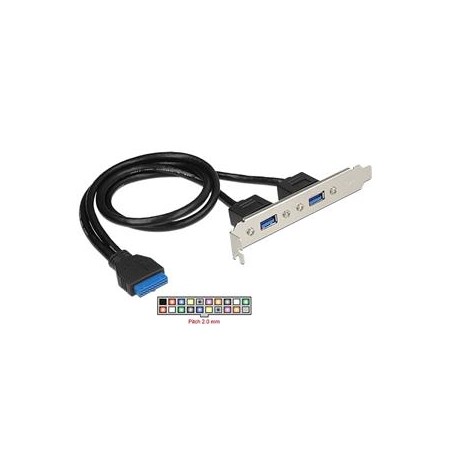 Delock Slot bracket - Panel USB - USB typ A (F) do 19 pin USB 3.0 header (F) - pro Delock Converter M.2