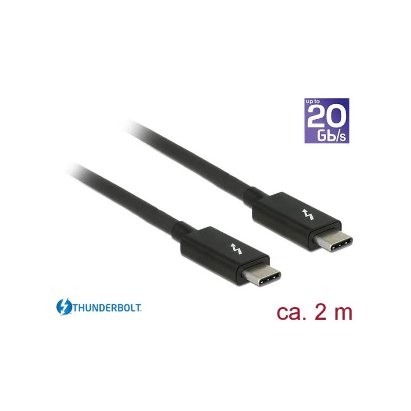 Delock - Kabel Thunderbolt - 24 pin USB-C (M) do 24 pin USB-C (M) - USB 3.1 Gen 1 / Thunderbolt 3 / DisplayPort 1.2a - 20 V - 3