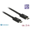 Delock - Kabel Thunderbolt - 24 pin USB-C (M) do 24 pin USB-C (M) - USB 3.1 Gen 1 / Thunderbolt 3 / DisplayPort 1.2a - 20 V - 3
