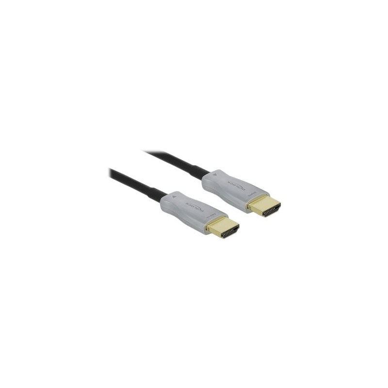 Delock - HDMI kabel - HDMI s piny (male) do HDMI s piny (male) - 20 m - optické vlákno - černá - podporuje 4K, Active Optical