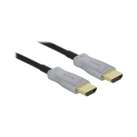 Delock - HDMI kabel - HDMI s piny (male) do HDMI s piny (male) - 20 m - optické vlákno - černá - podporuje 4K, Active Optical