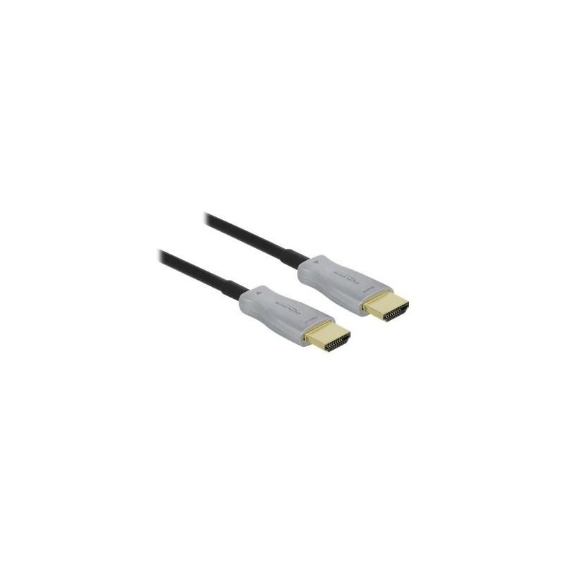 Delock - HDMI kabel - HDMI s piny (male) do HDMI s piny (male) - 15 m - optické vlákno - černá - podporuje 4K, Active Optical