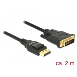 Delock - Kabel adaptéru - jeden spoj - DisplayPort (M) do DVI-D (M) - DisplayPort 1.2a - 2 m - pasivní - černá