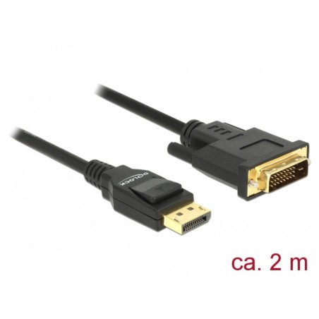 Delock - Kabel adaptéru - jeden spoj - DisplayPort (M) do DVI-D (M) - DisplayPort 1.2a - 2 m - pasivní - černá