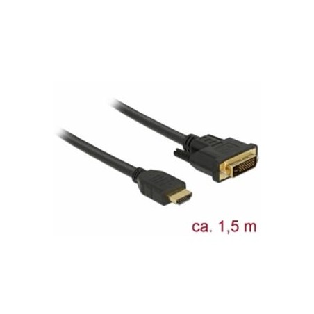 Delock - Kabel adaptéru - DVI-D s piny (male) do HDMI s piny (male) - 3 m - trojnásobně stíněný - černá - křídlové šrouby