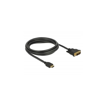 Delock - Kabel adaptéru - DVI-D s piny (male) do HDMI s piny (male) - 2 m - trojnásobně stíněný - černá - křídlové šrouby