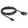 Delock - Kabel adaptéru - DVI-D s piny (male) do HDMI s piny (male) - 2 m - trojnásobně stíněný - černá - křídlové šrouby