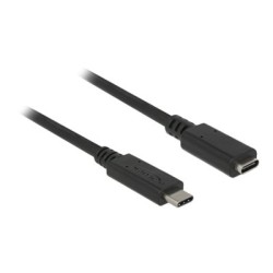 Delock - Prodlužovací USB kabel - USB-C (M) do USB-C (F) - USB 3.1 Gen 1 - 3 A - 2 m - černá