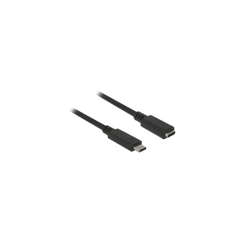 Delock - Prodlužovací USB kabel - USB-C (M) do USB-C (F) - USB 3.1 Gen 1 - 3 A - 2 m - černá