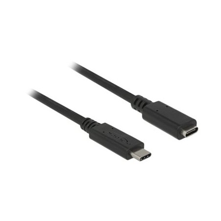 Delock - Prodlužovací USB kabel - USB-C (M) do USB-C (F) - USB 3.1 Gen 1 - 3 A - 2 m - černá