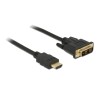 Delock - Kabel adaptéru - jeden spoj - DVI-D s piny (male) do HDMI s piny (male) - 2 m - trojnásobně stíněný - černá - křídlové