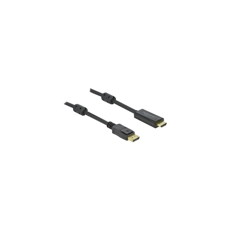 Delock - Kabel adaptéru - DisplayPort s piny (male) zamykací do HDMI s piny (male) - 7 m - trojnásobně stíněný - černá
