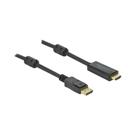 Delock - Kabel adaptéru - DisplayPort s piny (male) zamykací do HDMI s piny (male) - 7 m - trojnásobně stíněný - černá