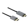 Delock - Kabel adaptéru - DisplayPort s piny (male) do HDMI s piny (male) - 2 m - šedá, černá - podporuje 4K, aktivní