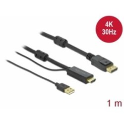 Delock - Kabel video/audio - HDMI, USB (pouze napájení) s piny (male) do DisplayPort s piny (male) - 1 m - trojnásobně stíněný