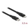 Delock - Kabel Lightning - 24 pin USB-C s piny (male) do Lightning s piny (male) - 50 cm - černá - podpora Power Delivery