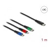 Delock 3 in 1 - Kabel pouze pro nabíjení - 24 pin USB-C s piny (male) do Micro USB typ B, Lightning, 24 pin USB-C s piny… 86596
