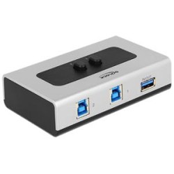 Delock Switch USB 3.0 2 port manual bidirectional - USB periferní sharing switch - 2 x SuperSpeed USB 3.0 - desktop