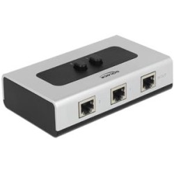 Delock Switch RJ45 10/100/1000 2 port manual bidirectional - Přepínač - 2 x 10/100/1000 - desktop