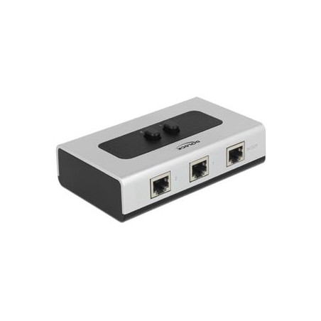 Delock Switch RJ45 10/100/1000 2 port manual bidirectional - Přepínač - 2 x 10/100/1000 - desktop