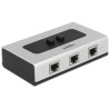 Delock Switch RJ45 10/100/1000 2 port manual bidirectional - Přepínač - 2 x 10/100/1000 - desktop