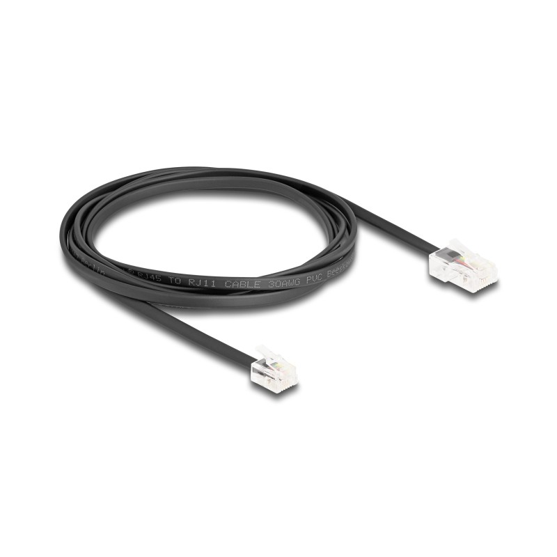 Delock - Telefonní kabel - RJ-45 (M) do RJ-11 (M) - 2 m - plochý - cerná
