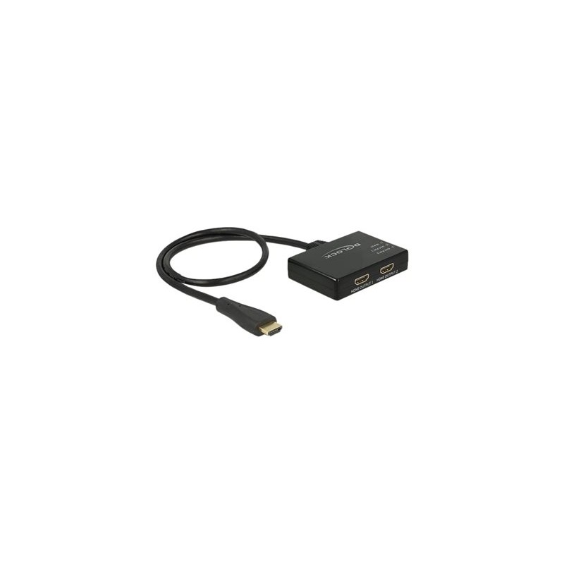 Delock HDMI Splitter - Rozdělovač video / audio - 2 x HDMI - desktop