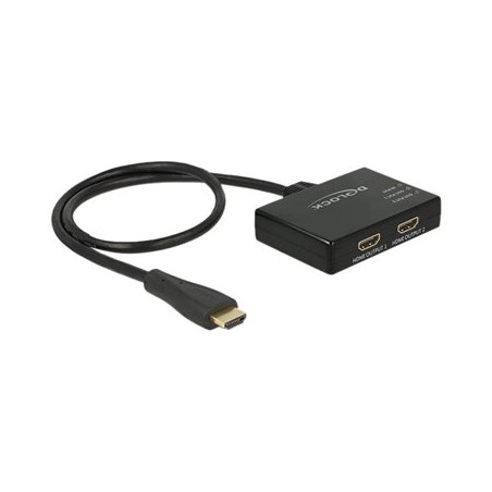 Delock HDMI Splitter - Rozdělovač video / audio - 2 x HDMI - desktop