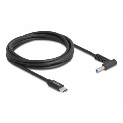 Delock - Elektrický kabel - 24 pin USB-C (M) do DC jack 4,5 x 3,0 mm (M) pravoúhlý - 20 V - 3 A - 1.5 m - černá