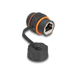 Delock - Sítový propojovací kabel - RJ-45 (F) do RJ-45 (F) - STP - CAT 6a - prirazení pinu 1:1, závit M20, built-in sealing cap