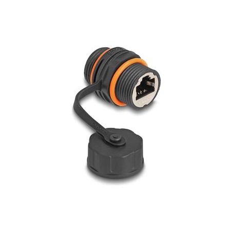 Delock - Sítový propojovací kabel - RJ-45 (F) do RJ-45 (F) - STP - CAT 6a - prirazení pinu 1:1, závit M20, built-in sealing cap