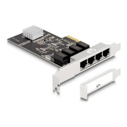 Delock - Sítový adaptér - PCIe 2.0 x4 nízký profil - Gigabit Ethernet x 4 88618