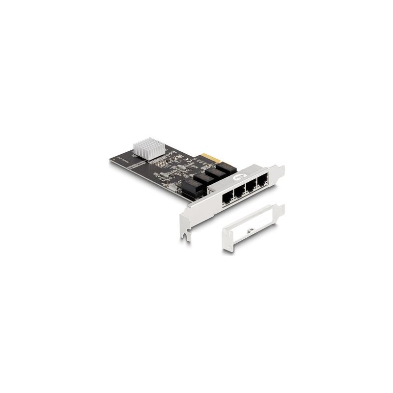Delock - Sítový adaptér - PCIe 2.0 x4 nízký profil - Gigabit Ethernet x 4 88618