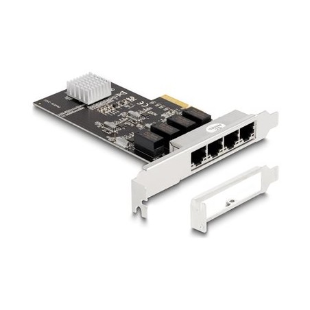 Delock - Sítový adaptér - PCIe 2.0 x4 nízký profil - Gigabit Ethernet x 4 88618