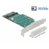 Delock PCI Express x8 Card to 2 x internal NVMe M.2 Key M - Bifurcation - Řadič úložiště - M.2 - M.2 NVMe Card - nízký profil