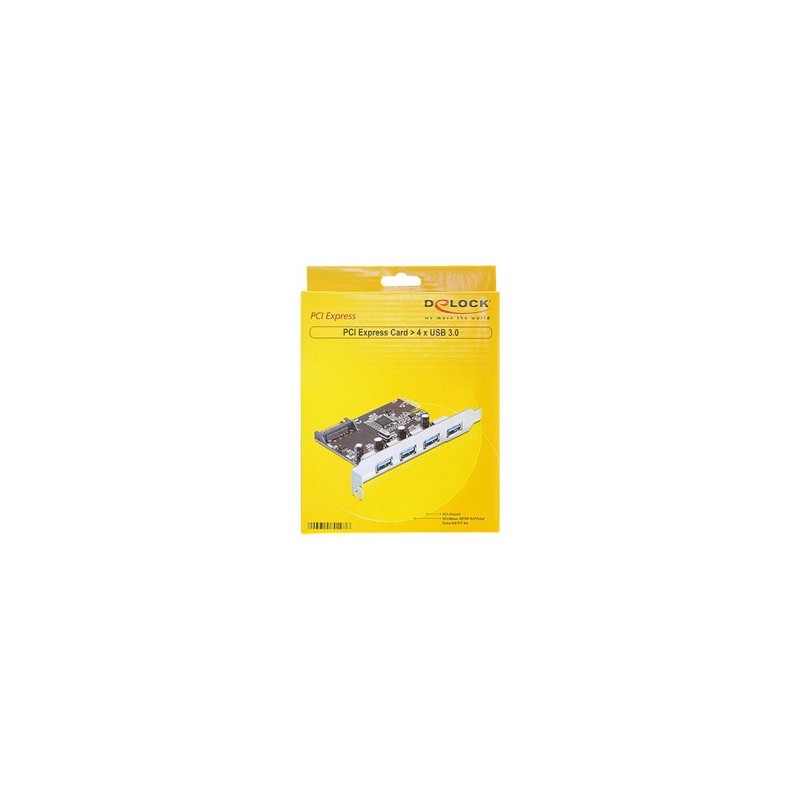 Delock PCI Express Card 4 x USB 3.0 - USB adaptér - PCIe 2.0 - USB 3.0 x 4 89297