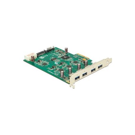 Delock PCI Express Card x4 4 x External - USB adaptér - PCIe 2.0 x4 - USB 3.0 x 4