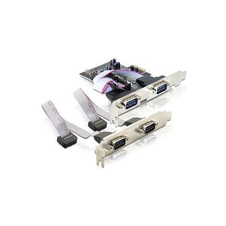 Delock 4 x serial PCI Express Card - Sériový adaptér - PCI Express x1 - RS-232 - 4 porty