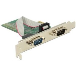 Delock PCI Express Card 2 x Serial RS-232 - Sériový adaptér - PCIe 2.0 nízký profil - RS-232 x 2