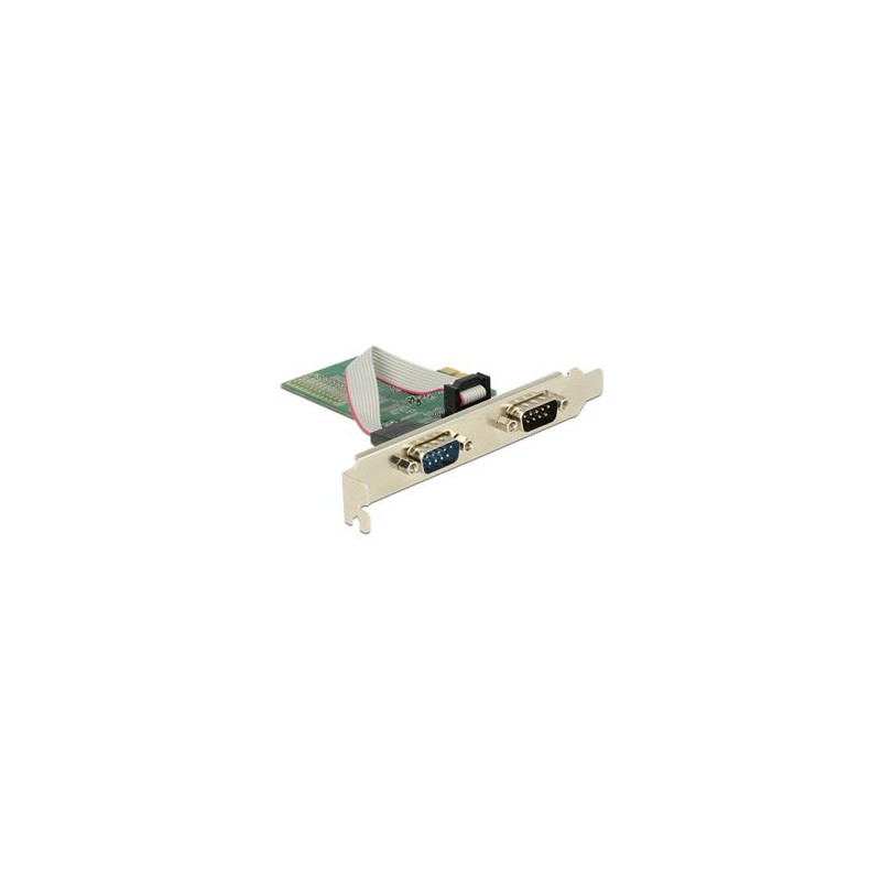 Delock PCI Express Card 2 x Serial RS-232 - Sériový adaptér - PCIe 2.0 nízký profil - RS-232 x 2
