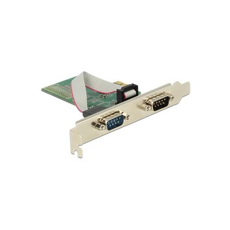 Delock PCI Express Card 2 x Serial RS-232 - Sériový adaptér - PCIe 2.0 nízký profil - RS-232 x 2