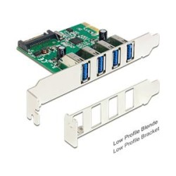 Delock PCI Express Card 4 x USB 3.0 - USB adaptér - PCIe 2.0 - USB 3.0 x 4 89360