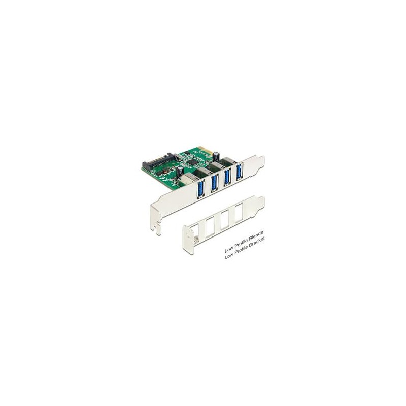 Delock PCI Express Card 4 x USB 3.0 - USB adaptér - PCIe 2.0 - USB 3.0 x 4 89360