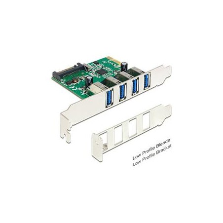 Delock PCI Express Card 4 x USB 3.0 - USB adaptér - PCIe 2.0 - USB 3.0 x 4 89360