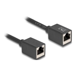 Delock - Sítový prodlužovací kabel - RJ-45 (F) do RJ-45 (F) - 7.5 m - 6 mm - S/FTP - CAT 6a - neobsahuje halogen - cerná